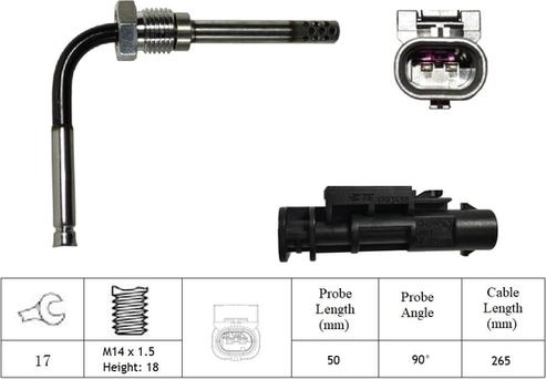 LUCAS LGS7284 - Devējs, Izplūdes gāzu temperatūra www.autospares.lv