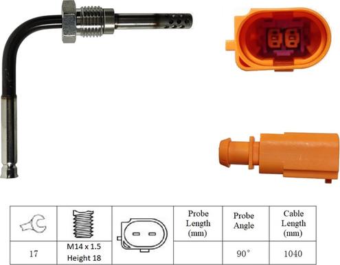 LUCAS LGS7221 - Датчик, температура выхлопных газов www.autospares.lv