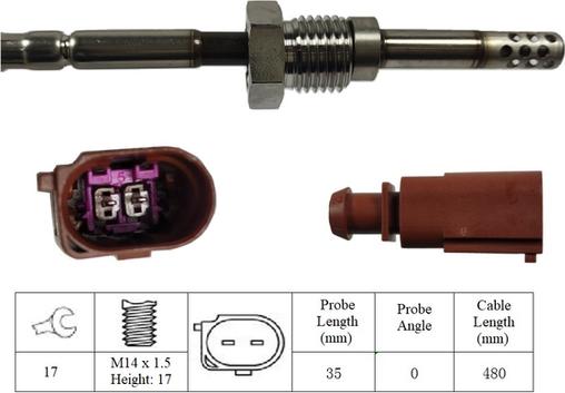 LUCAS LGS7222 - Датчик, температура выхлопных газов www.autospares.lv