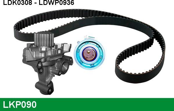 LUCAS LKP090 - Водяной насос + комплект зубчатого ремня ГРМ www.autospares.lv