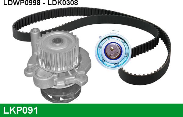 LUCAS LKP091 - Водяной насос + комплект зубчатого ремня ГРМ www.autospares.lv