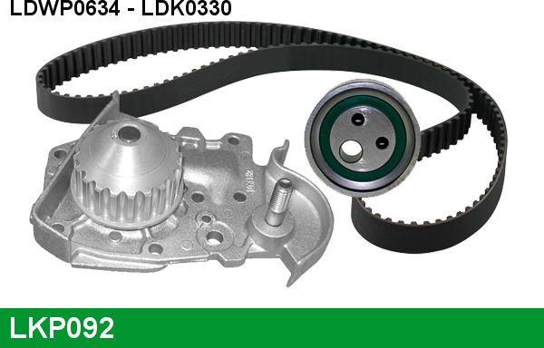 LUCAS LKP092 - Водяной насос + комплект зубчатого ремня ГРМ www.autospares.lv