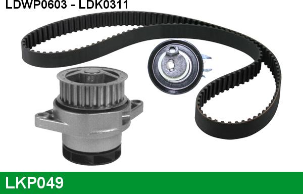 LUCAS LKP049 - Водяной насос + комплект зубчатого ремня ГРМ www.autospares.lv