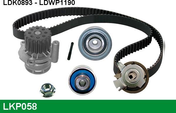 LUCAS LKP058 - Водяной насос + комплект зубчатого ремня ГРМ www.autospares.lv