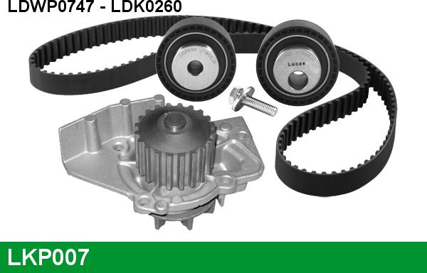 LUCAS LKP007 - Ūdenssūknis + Zobsiksnas komplekts www.autospares.lv