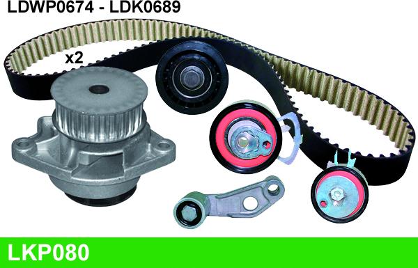 LUCAS LKP080 - Водяной насос + комплект зубчатого ремня ГРМ www.autospares.lv