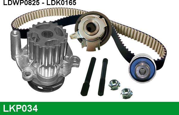 LUCAS LKP034 - Ūdenssūknis + Zobsiksnas komplekts www.autospares.lv