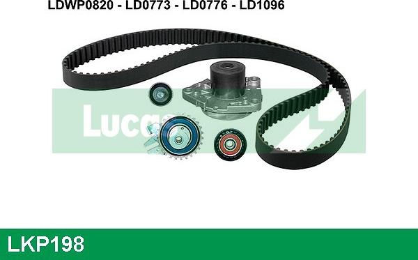 LUCAS LKP198 - Ūdenssūknis + Zobsiksnas komplekts www.autospares.lv