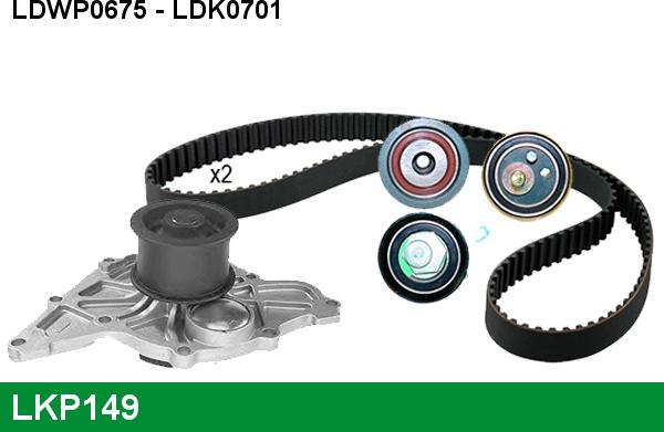 LUCAS LKP149 - Водяной насос + комплект зубчатого ремня ГРМ www.autospares.lv