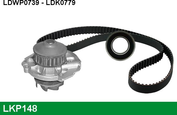 LUCAS LKP148 - Водяной насос + комплект зубчатого ремня ГРМ www.autospares.lv