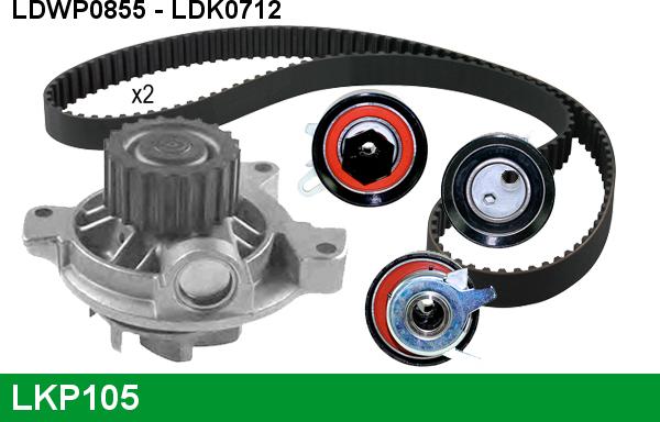 LUCAS LKP105 - Водяной насос + комплект зубчатого ремня ГРМ www.autospares.lv