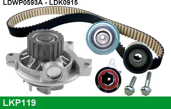 LUCAS LKP119 - Водяной насос + комплект зубчатого ремня ГРМ www.autospares.lv