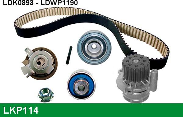 LUCAS LKP114 - Водяной насос + комплект зубчатого ремня ГРМ www.autospares.lv