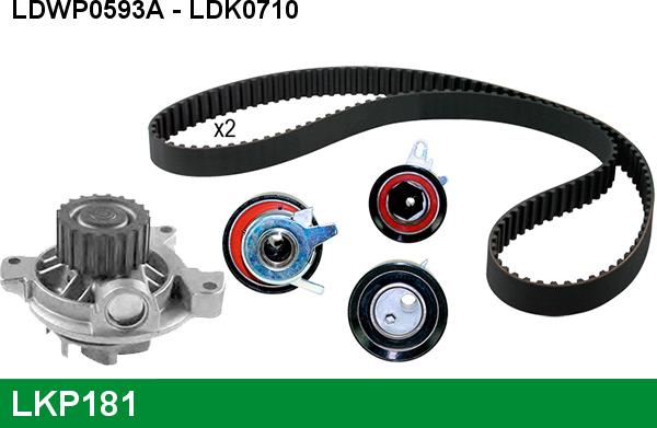 LUCAS LKP181 - Водяной насос + комплект зубчатого ремня ГРМ www.autospares.lv