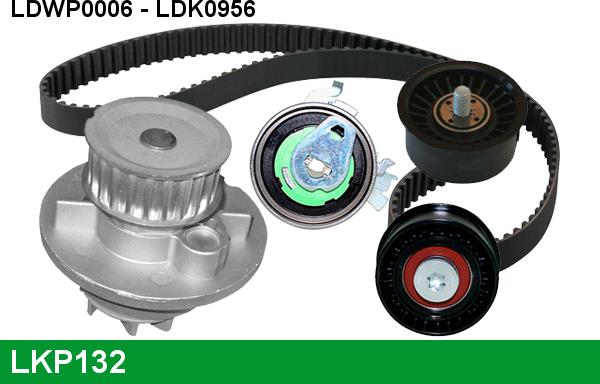 LUCAS LKP132 - Ūdenssūknis + Zobsiksnas komplekts autospares.lv