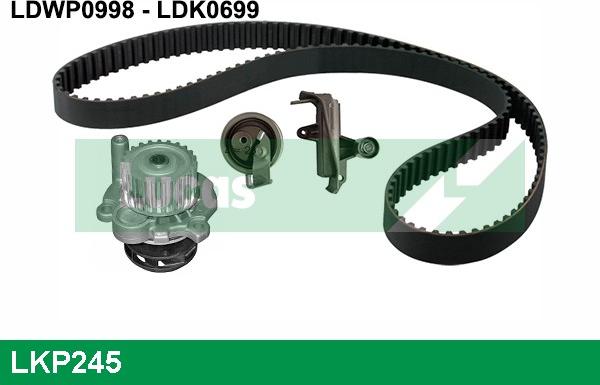 LUCAS LKP245 - Водяной насос + комплект зубчатого ремня ГРМ www.autospares.lv