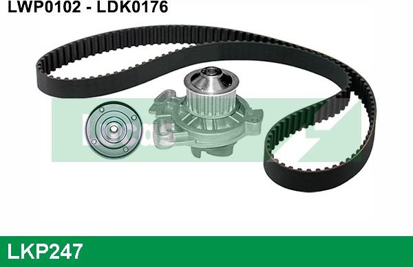 LUCAS LKP247 - Водяной насос + комплект зубчатого ремня ГРМ www.autospares.lv