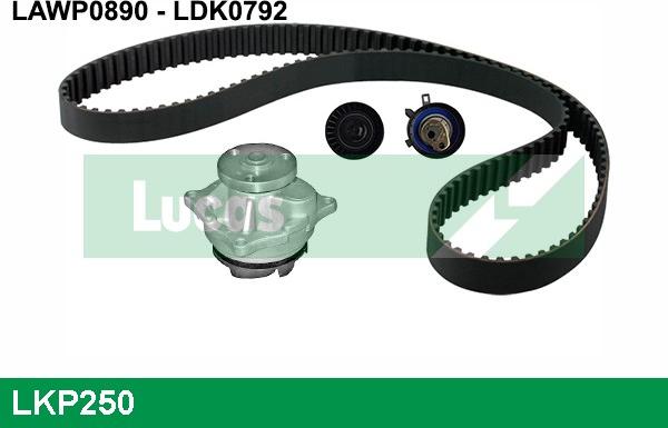 LUCAS LKP250 - Водяной насос + комплект зубчатого ремня ГРМ www.autospares.lv