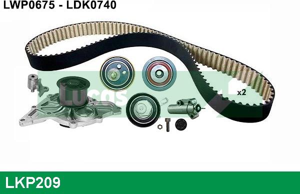 LUCAS LKP209 - Водяной насос + комплект зубчатого ремня ГРМ www.autospares.lv