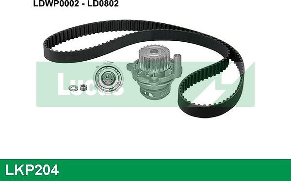 LUCAS LKP204 - Водяной насос + комплект зубчатого ремня ГРМ www.autospares.lv