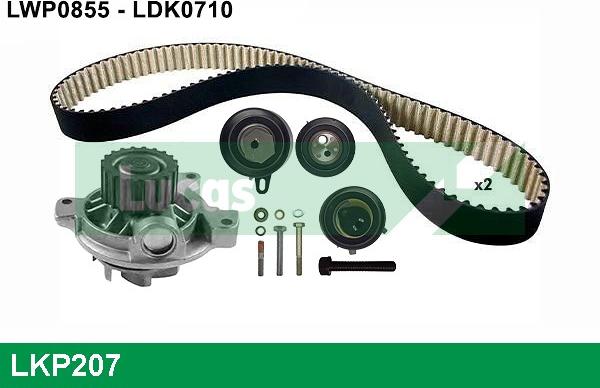 LUCAS LKP207 - Водяной насос + комплект зубчатого ремня ГРМ www.autospares.lv