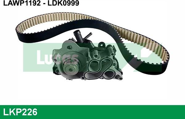 LUCAS LKP226 - Водяной насос + комплект зубчатого ремня ГРМ www.autospares.lv