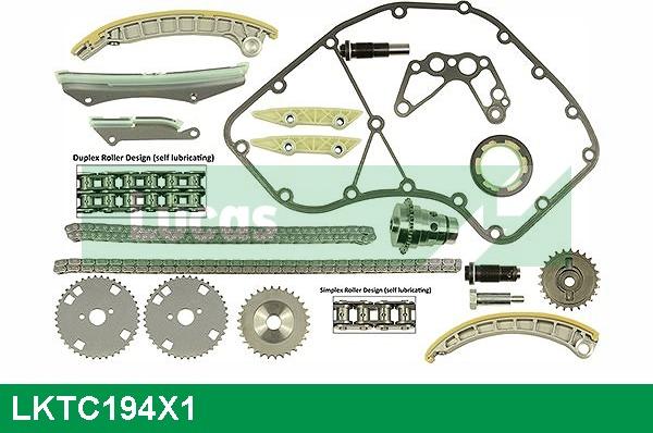 LUCAS LKTC194X1 - Sadales vārpstas piedziņas ķēdes komplekts www.autospares.lv