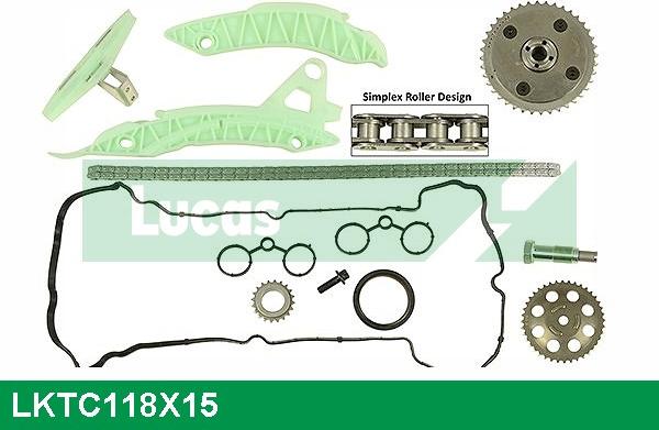 LUCAS LKTC118X15 - Sadales vārpstas piedziņas ķēdes komplekts www.autospares.lv