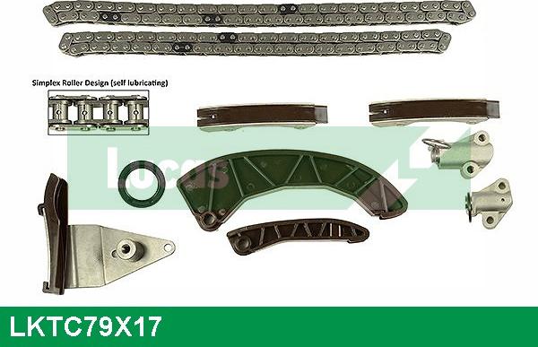 LUCAS LKTC79X17 - Sadales vārpstas piedziņas ķēdes komplekts www.autospares.lv