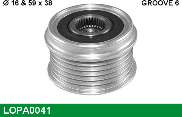 LUCAS LOPA0041 - Шкив генератора, муфта www.autospares.lv