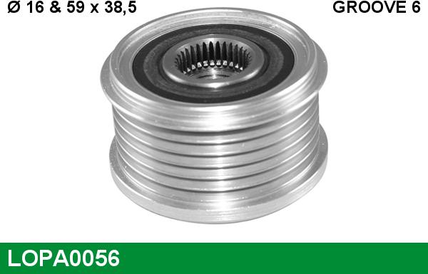 LUCAS LOPA0056 - Шкив генератора, муфта www.autospares.lv