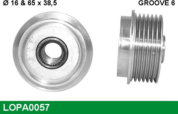 LUCAS LOPA0057 - Piedziņas skriemelis, Ģenerators www.autospares.lv