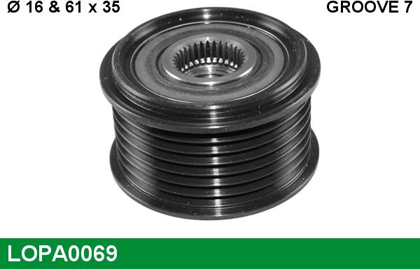 LUCAS LOPA0069 - Шкив генератора, муфта www.autospares.lv