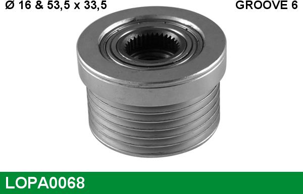 LUCAS LOPA0068 - Шкив генератора, муфта www.autospares.lv