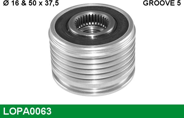 LUCAS LOPA0063 - Шкив генератора, муфта www.autospares.lv