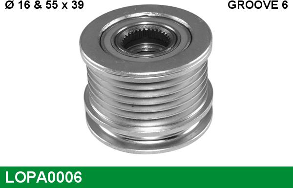 LUCAS LOPA0006 - Piedziņas skriemelis, Ģenerators www.autospares.lv