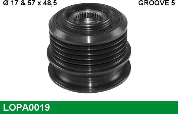 LUCAS LOPA0019 - Шкив генератора, муфта www.autospares.lv