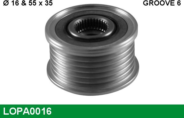 LUCAS LOPA0016 - Шкив генератора, муфта www.autospares.lv