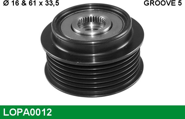 LUCAS LOPA0012 - Шкив генератора, муфта www.autospares.lv