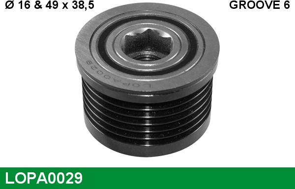 LUCAS LOPA0029 - Шкив генератора, муфта www.autospares.lv