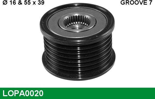 LUCAS LOPA0020 - Piedziņas skriemelis, Ģenerators www.autospares.lv