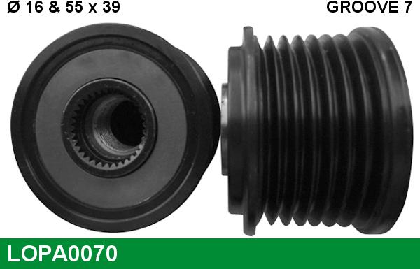 LUCAS LOPA0070 - Pulley, alternator, freewheel clutch www.autospares.lv