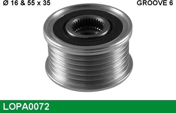 LUCAS LOPA0072 - Шкив генератора, муфта www.autospares.lv