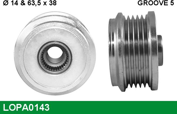 LUCAS LOPA0143 - Piedziņas skriemelis, Ģenerators autospares.lv