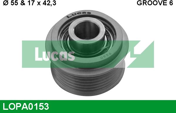 LUCAS LOPA0153 - Piedziņas skriemelis, Ģenerators www.autospares.lv