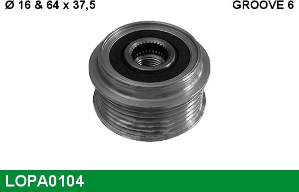 LUCAS LOPA0104 - Piedziņas skriemelis, Ģenerators www.autospares.lv