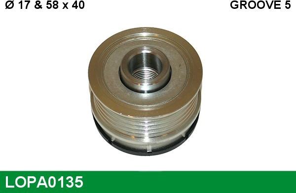 LUCAS LOPA0135 - Шкив генератора, муфта www.autospares.lv