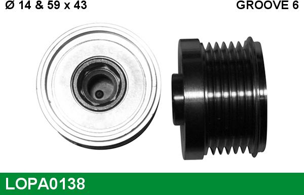 LUCAS LOPA0138 - Шкив генератора, муфта www.autospares.lv