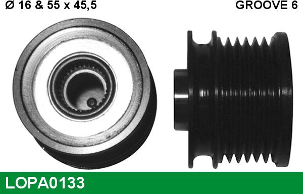 LUCAS LOPA0133 - Piedziņas skriemelis, Ģenerators www.autospares.lv