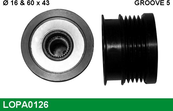 LUCAS LOPA0126 - Piedziņas skriemelis, Ģenerators www.autospares.lv